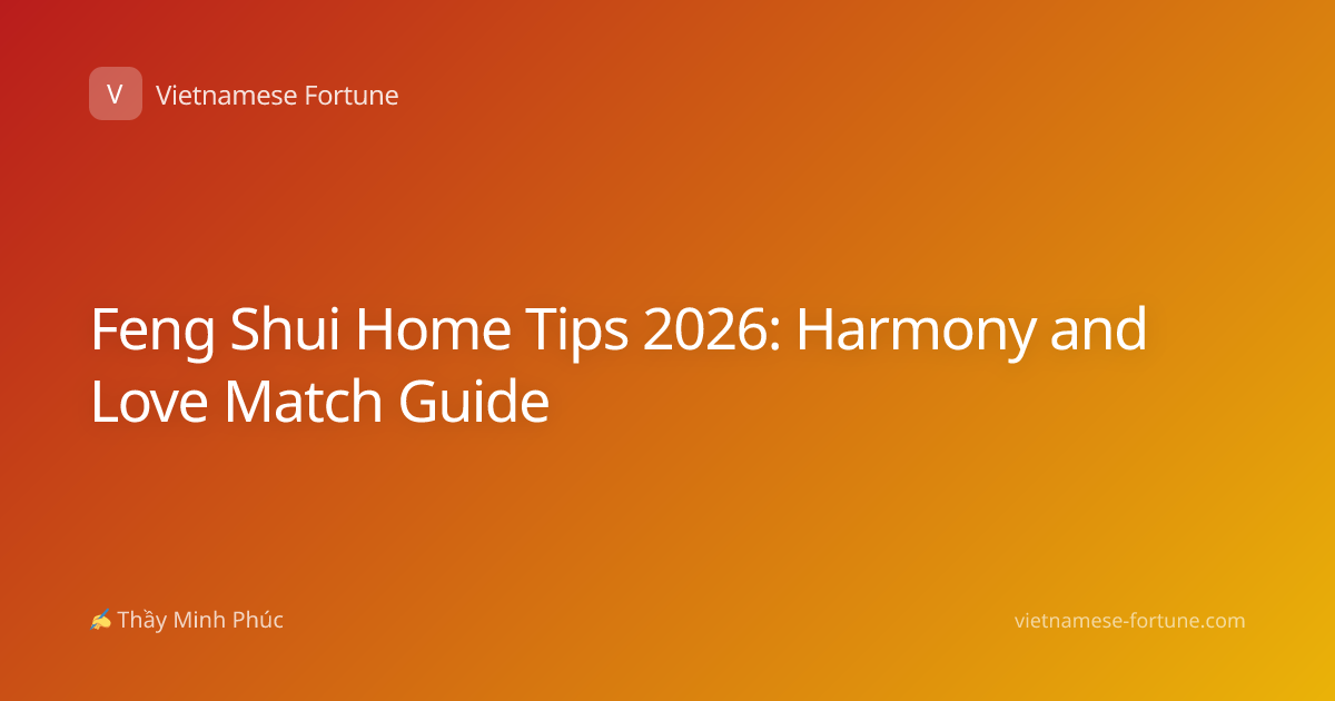 Feng Shui Home Tips 2026: Harmony and Love Match Guide